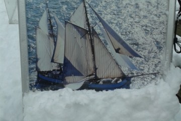 Winter in Leer - und sie segelte im Schnee : )